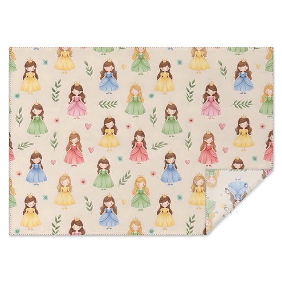 Beige Princess Dress Pattern Rectangle Tablecloth 60"x84",Waterproof Polyester Rectangle Table Cloth, Wipeable Spillproof Polyester Tablecloth for Dining, Camping, Indoor and Outdoor