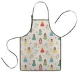 thumbnail image 1 of Beige Princess Flower Pattern Kids Aprons for Girls and Boys,Adjustable Neck Strap Toddler Aprons for Kids Cooking Baking, 1 of 7