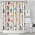 thumbnail image 1 of Beige Princess Flower Pattern Shower Curtain 84"x72" ,Bathroom Decorative Shower Curtains Set with 12 Hooks,Modern Waterproof Washable Shower Curtain, 1 of 6