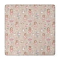 thumbnail image 1 of Beige Princess Unicorn Pattern Square Fitted Tablecloth with Elastic Edge,Square Table Cover,Washable Elastic Table Cover for Home Kitchen Party Decor 34"x34", 1 of 6