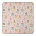 thumbnail image 1 of Beige Princess Watercolor Dress Pattern Square Fitted Tablecloth with Elastic Edge,Square Table Cover,Washable Elastic Table Cover for Home Kitchen Party Decor 36"x36", 1 of 6