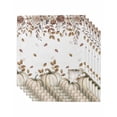 thumbnail image 1 of Beige Pumpkin Fall Cloth Napkins Set of 6 Reusable Dinner Napkins, Thanksgiving Roses Eucalyptus Leaves Cocktail Napkin Washable Table Napkins for Wedding/Holiday Party/Baby Shower 20"x20", 1 of 7