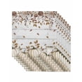 thumbnail image 1 of Beige Pumpkin Fall Cloth Napkins Set of 8 Reusable Dinner Napkins, Thanksgiving Roses Eucalyptus Wooden Cocktail Napkin Washable Table Napkins for Wedding/Holiday Party/Baby Shower 20"x20", 1 of 7