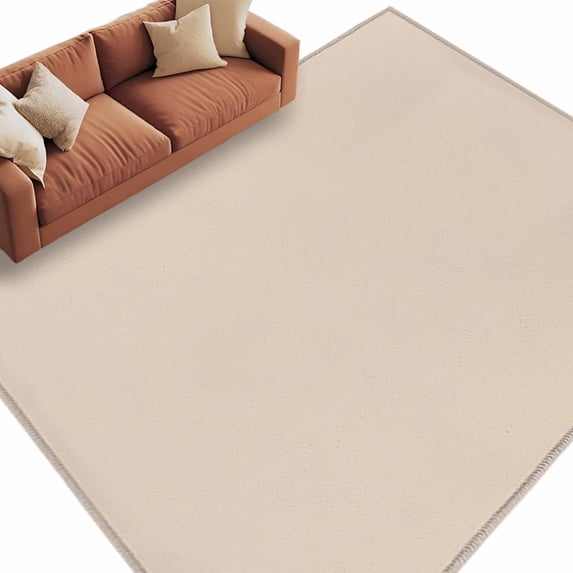 Beige Pure Color Area Rugs Collection 8'x10', Aesthetics Contemporary Modern Non Slip Indoor Rectangle Throw Runner Rug Floor Mat Carpet for Living Room Dining Table Bedroom Nursery