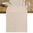 thumbnail image 1 of Beige Pure Color Table Runner - 60 Inch Long Aesthetics Contemporary Modern Cotton and Linen Blended Dress Scarves Farmhouse Table Runner for Kitchen Dining, Coffee Table, 13" x 60", 1 of 8