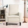 thumbnail image 1 of Beige Recliner Chair For Adults, With Adjustable Armrest Length & Cup Holder, Modern Phone Holder Living Room Adults Fabric Reclining Bedroom,, 1 of 6