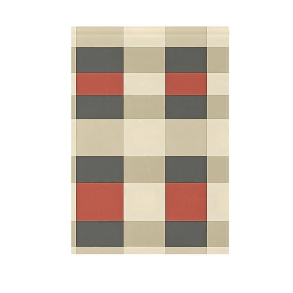 Beige Red Check Garden Flag Double Sided 12 x 18/28 x 40 Inch Yard Flag Home Outdoor Yard Patio Lawn Decor