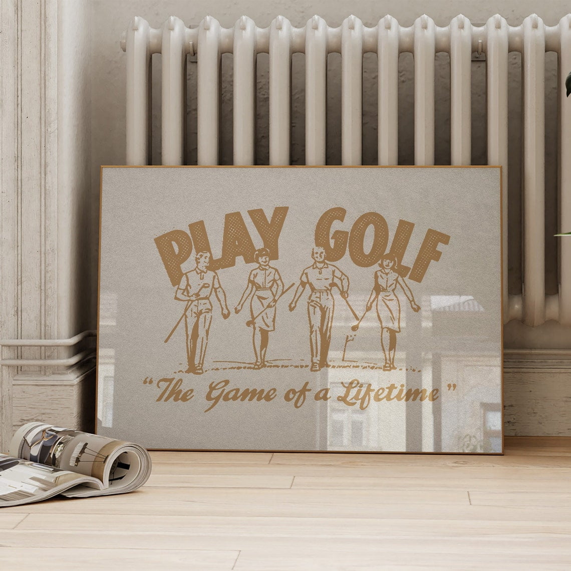 Beige Retro Golf Vintage Brown Horizontal Neutral Sports Salt Place ...
