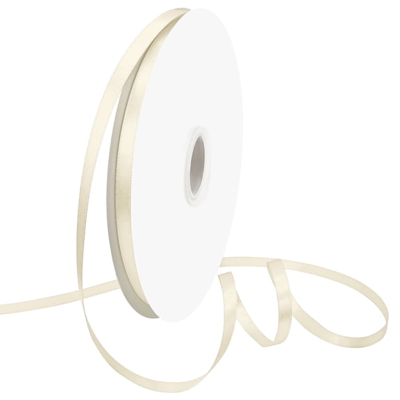 Beige Ribbon Double FaceRibbon 1/4 Inch 50 Yards