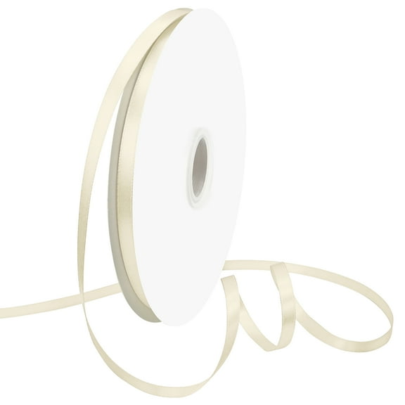 Beige Ribbon Double FaceRibbon 1/4 Inch 50 Yards