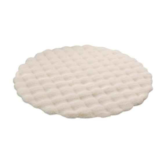 Beige Round Absorbent Floor Cushion Carpet For Living Room Sofa Area Soft And Machine Washable 19.68X19.68X0.39Inch