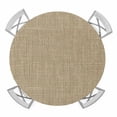 thumbnail image 1 of Beige Round Fitted Tablecloth with Elastic Edge, Waterproof Table Cloth Table Cover for 45"-54" Tables, Farmhouse Burlap Solid Brown Color Modern Linen Texture Tablecloths for Dining Picnic Outdoor, 1 of 9