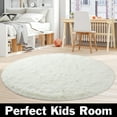 thumbnail image 1 of Beige Round Rug For Bedroom,Fluffy Circle Rug For Kids Room,Furry Carpet Shaggy Area Rug For Nursery Room,Fuzzy Plush Rug For Dorm,Cute Room Decor, 1 of 8