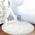 thumbnail image 1 of Beige Round Rugs,4 ft Fluffy Shag Area Rug for Kids Baby Bedroom,Soft Circle Plush Rugs for Living Room,Non-Slip Indoor Carpet for Nursery,Study Room,Dressing Room,Home Decor, 1 of 8