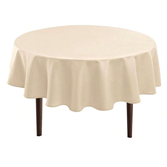 Beige Round Tablecloth 30 Inch - Waterproof Stain Resistant Polyester Fabric For Dining Kitchen Party