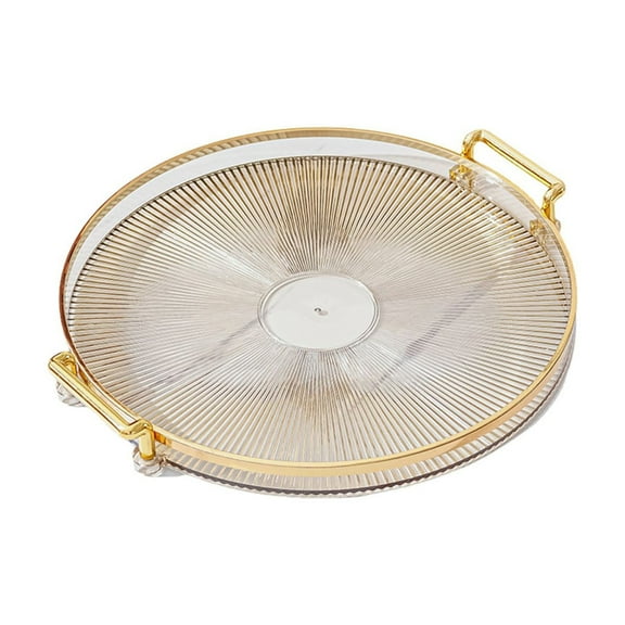 Beige Round Tray For Home Living Room Coffee Table Tea Cups Cup Storage Organizer 1 Pc Size 11.73X11.73X1.33 Inches 0.68 Pounds