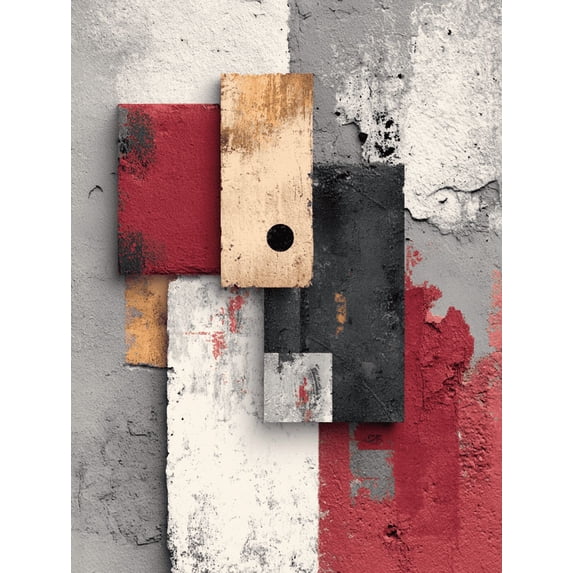Beige Rust Black Contemporary Abstract Canvas Poster Home Wall Decor