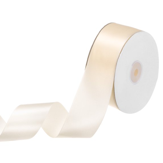 Beige Satin Ribbon 50 Yards 1-1/2" Wide Polyester Fabric Ribbon DIY Decoration