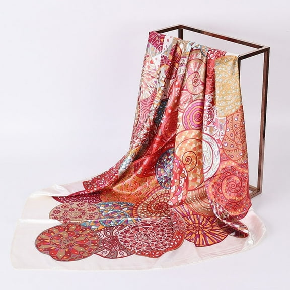 Beige Scarfs Scarf Women Headband Scarves Silk Feeling Bandana Boho Printed Square Scarf Bandanas