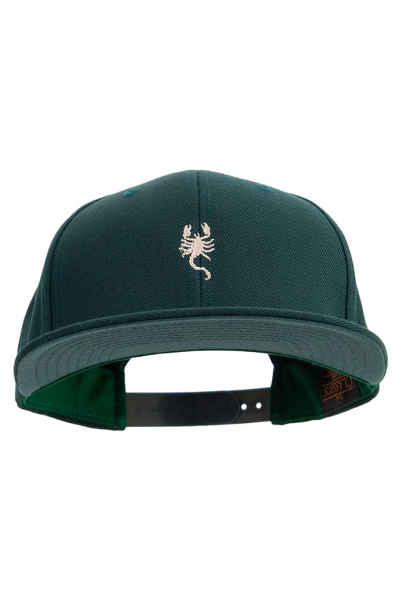 Beige Scorpio Logo Embroidered Wool Blend Prostyle Snapback Cap - Spruce OSFM