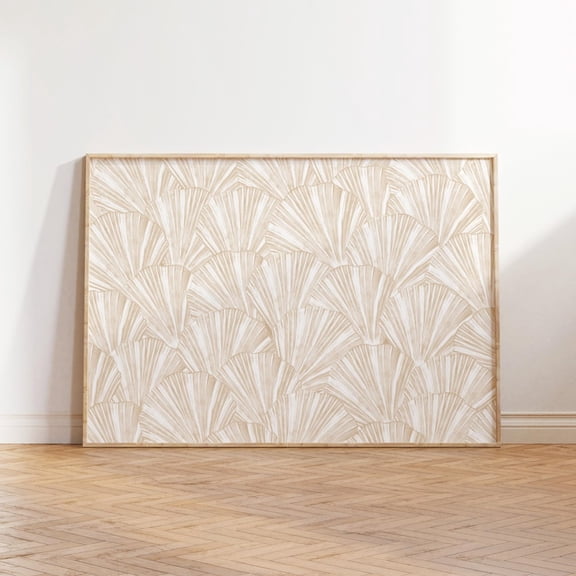 Beige Seashell Coastal Nursery Wall Art, Unframed Paper Print Size 8x12