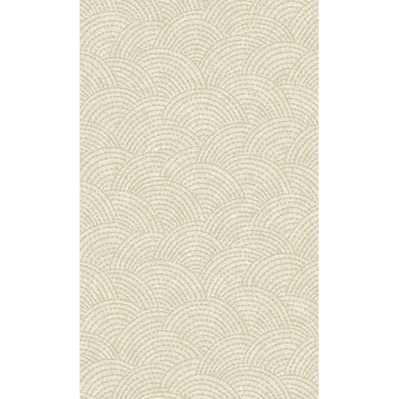 Beige Seashell Like Art Deco Geometric Printed Non Woven Non-Pasted Textured Wallpaper 57 Sq. Ft.