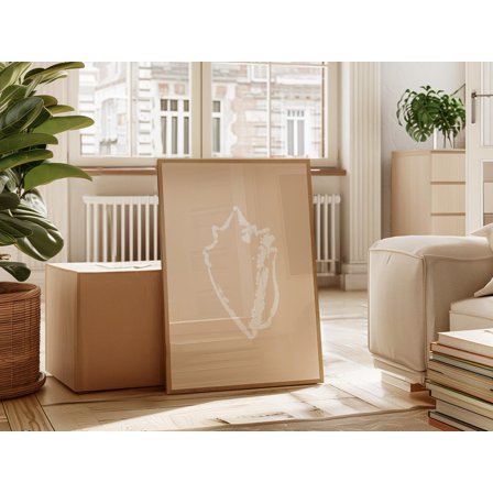 Beige Seashell Minimalist Wall Art Print - Coastal Ocean Inspired Artwork, Nautical Shell Design On Warm Neutral Background For Home Decor Wall Art, Modern Wall Decor, 8x12 UNFRAMED