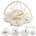 thumbnail image 1 of Baby Gym Play Mat, Sitting-up Babies Seats for Infants,with 5 Detachable Toys, Infant Toddler Activity Tummy Time Playmats for Newborn 0-12 Months, Beige, 1 of 7