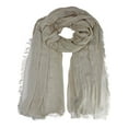 thumbnail image 1 of Beige Semi Sheer Viscose Extra Long Scarf Shawl, 1 of 6