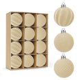 thumbnail image 1 of Beige Set Of 12 Velvet Christmas Balls For Tree Ornaments With Soft Touch And Easy Hanging, 1 of 7