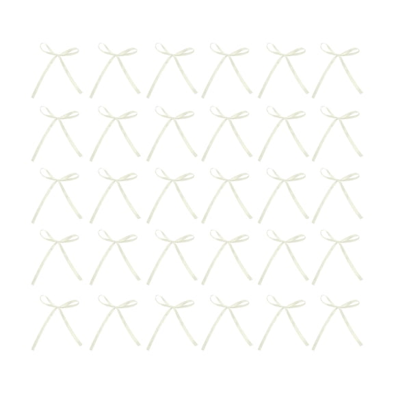 Beige Set Of 30 Beige Handmade Bows For Holiday Decorations Special Occasion Accents Hair Accessories And Gift Box Embellishments