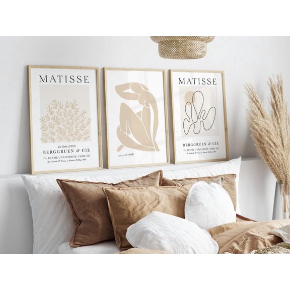 Beige Set Posters Trendy Beige Posters Neutral Museum Poster Modern Abstract Woman Set 3