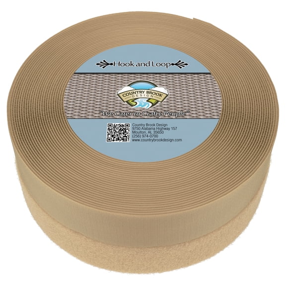 Country Brook Design® Beige Sew on Hook and Loop (1 1/2 inch, 3 yards)