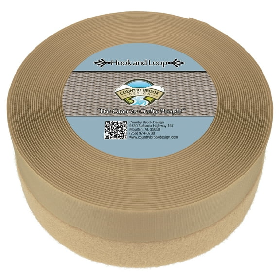 Country Brook Design® Beige Sew on Hook and Loop (2 inch, 5 yards)