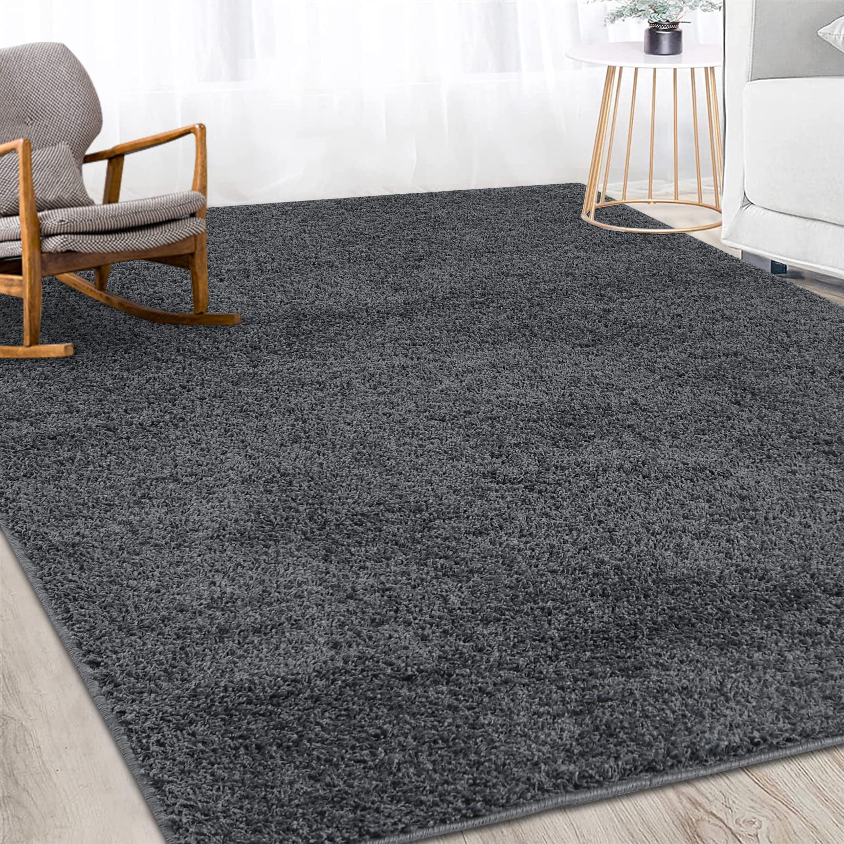 Beige Shag Rug 4x6 Modern Plush Area Rug for Bedroom Luxury Indoor ...
