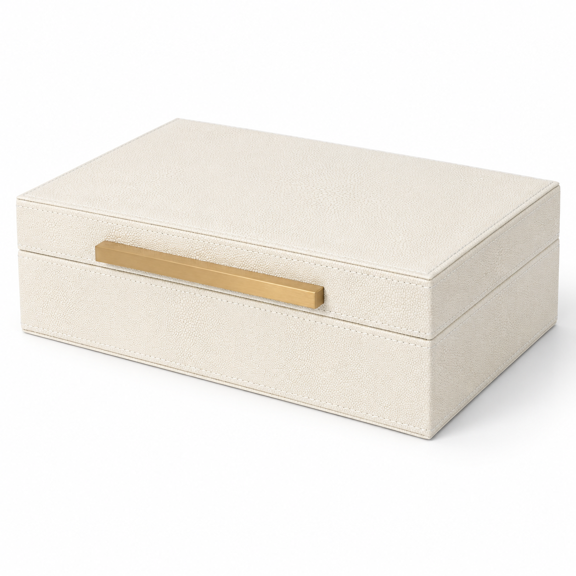Beige Shagreen Box Faux Leather Decorative Boxes Keepsake And Memory Storwith Lids For Modern Home Decor Organizer