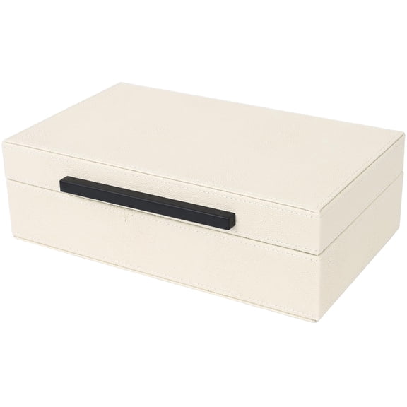 Beige Shagreen box Faux Leather Decorative Boxes,Keepsake And Memory Storage Decorative Boxes with Lids