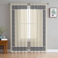 thumbnail image 1 of Beige Sheer Curtains 108 Inch Length 2 Panels Set for Living Room/Bedroom, Black Modern Geometric Abstract Art Aesthetics Curtain Sheers Drapes Rod Pocket Curtains Window Treatment Set 52''x108''x2, 1 of 7