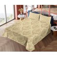 thumbnail image 1 of Ambesonne Damask Fitted & Top Sheet Set with Shams, Antique Lace Floral, Beige, 1 of 5