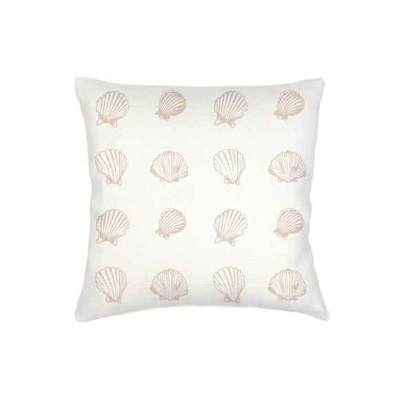 Beige Shell Printed Linen Pillow 20x20 Down