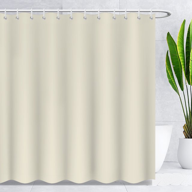 Beige Shower Curtain Modern Cloth Hotel Decor Shower Curtains with Hooks 50"Wx72"H
