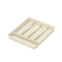 Beige Silverware Drawer Organizer Flatware And Cutlery Storage Plastic Tray For Spoons Forks Knives Kitchen Utensil Organizer Large 1Pc 12.9X11.0X1.8 Inches 1.54 Lb