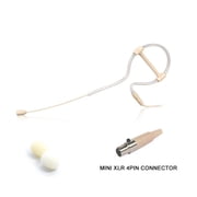 Beige Single Earhook Headset Headworn Microphone 4-Pin XLR for Shure Wireless
