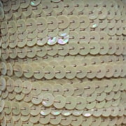 Beige Single Row Trim Cup Sequins 5mm Center Stitched Opaque Rainbow Iris Made in USA