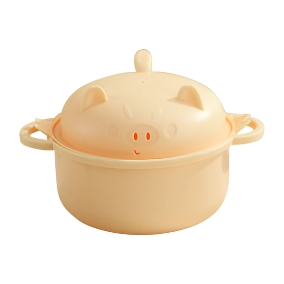 Beige Microwave Safe Instant Noodle Bowl Set Six-Piece Bamboo Fiber For Dorm Use