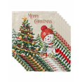 thumbnail image 1 of Beige Snowman Christmas Cloth Napkins Set of 8 Reusable Dinner Napkins, Xmas Tree Snowflake Winter Rustic Cocktail Napkin Washable Table Napkins for Wedding/Holiday Party/Baby Shower 20"x20", 1 of 7