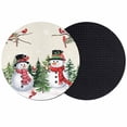 thumbnail image 1 of Beige Snowman Christmas Coasters Set of 2, Absorbent Coasters for Drinks, Xmas Tree Snowflake Winter Birds Coaster for Desk Coffee Table Protection, Home Decor House Warming Gifts 4", 1 of 8
