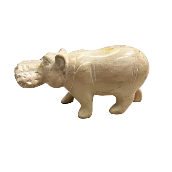 Beige Soapstone Hippo||Handmade