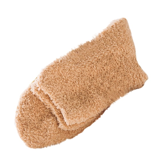 Beige Socks Home Men Boy Soft Bed Floor Socks Fluffy Warm Winter Pure Color