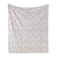 thumbnail image 1 of Beige Soft Flannel Fleece Blanket, Soft Gentle Floral Arrangement with Nature Inspirations Foliage Illustration Abstract, Cozy Plush for Indoor and Outdoor Use, 60" x 80", Tan White, by Ambesonne, 1 of 6
